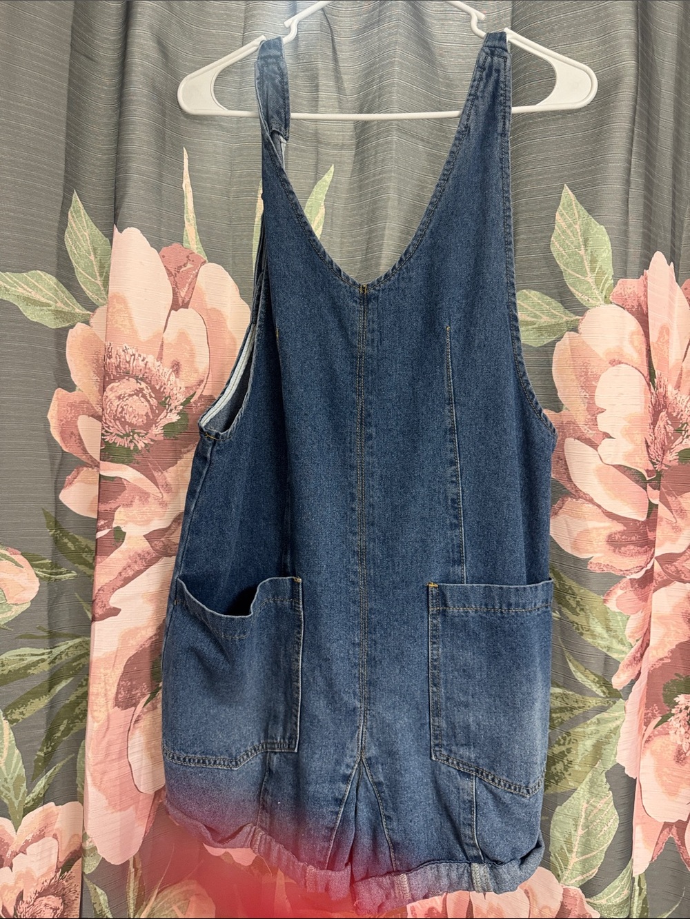 Amazon Blue Denim Romper Jumpsuit with Pockets